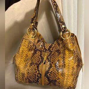 MK Michael Kors limited edition Python Handbag Purse w/ Gold hardwares New
